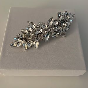 Bridal rhinestone crystal barrette comb NWT